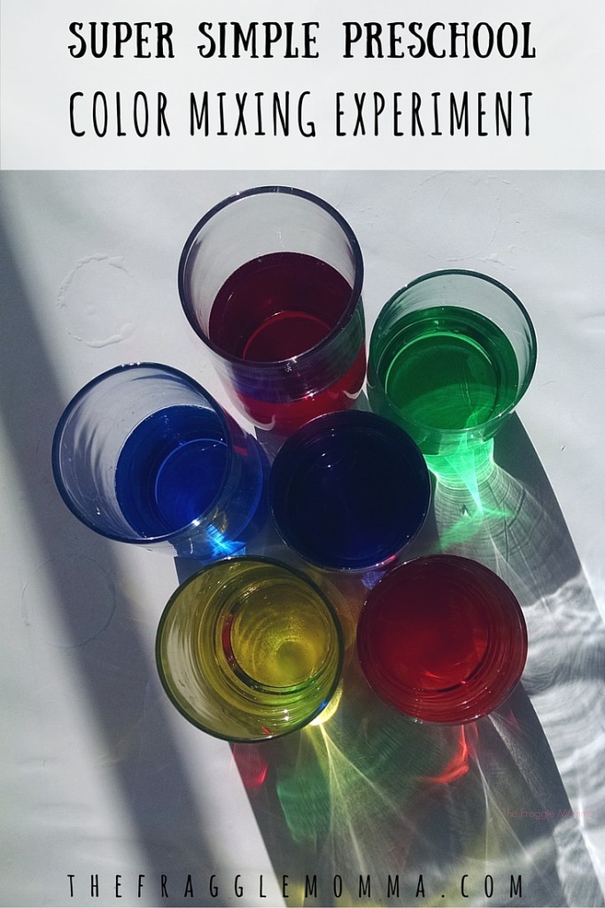 Super simple color mixing experiment for preschoolers to learn about primary and secondary colors. My kids had so much fun with this! 